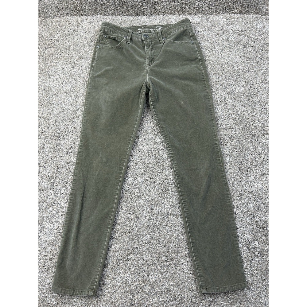 Seven ‎ 7 Women's Corduroy Pants Size 6 Ultra High Rise Skinny Green